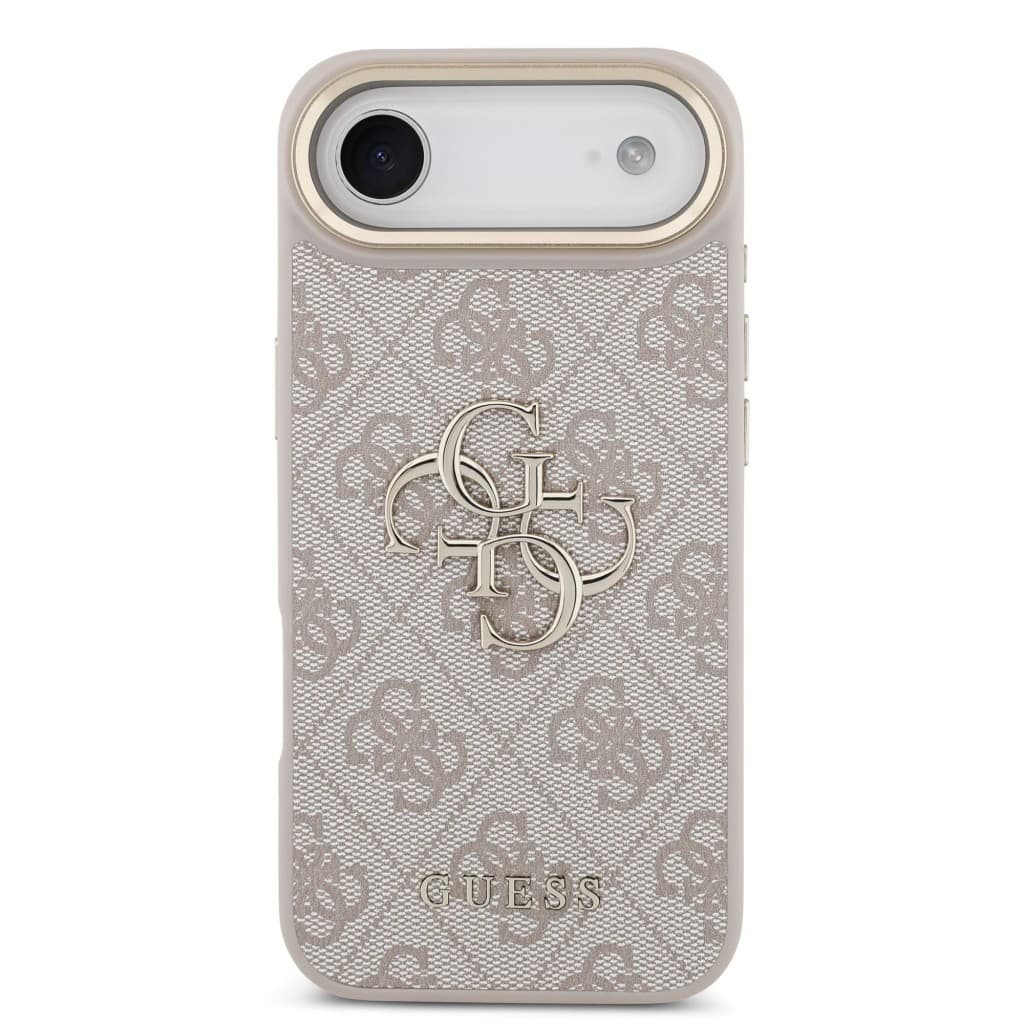 Zadní kryt Guess PU Leather 4G Metal Logo Gold Frame MagSafe pro iPhone 17 Air Pink - náhled 3