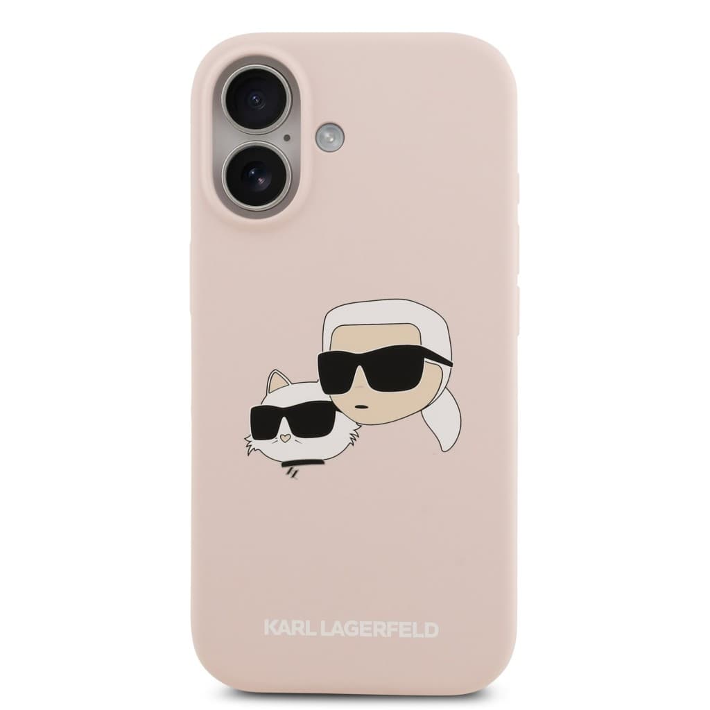 Zadní kryt Karl Lagerfeld Liquid Silicone Double Heads MagSafe pro iPhone 17 Pink - náhled 3
