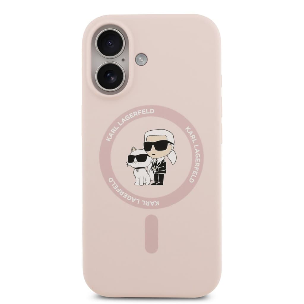 Zadní kryt Karl Lagerfeld Liquid Silicone Karl and Choupette MagSafe pro iPhone 17 Pink - náhled 3