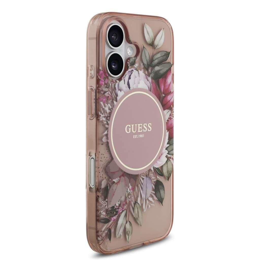 Zadní kryt Guess IML Flowers Strap MagSafe pro iPhone 17 Pink - náhled 3