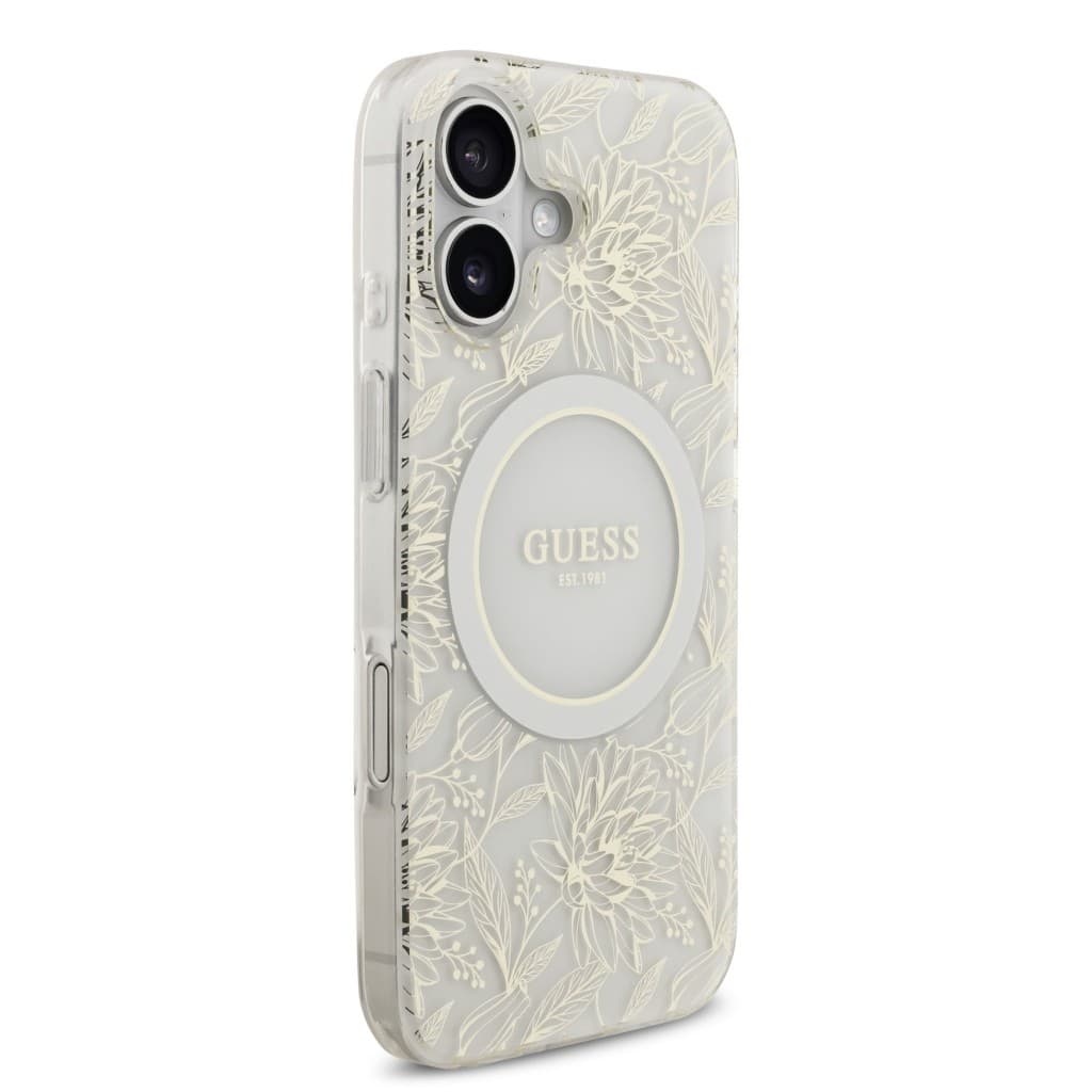 Zadní kryt Guess IML Flowers Allover Strap MagSafe pro iPhone 17 White - náhled 3