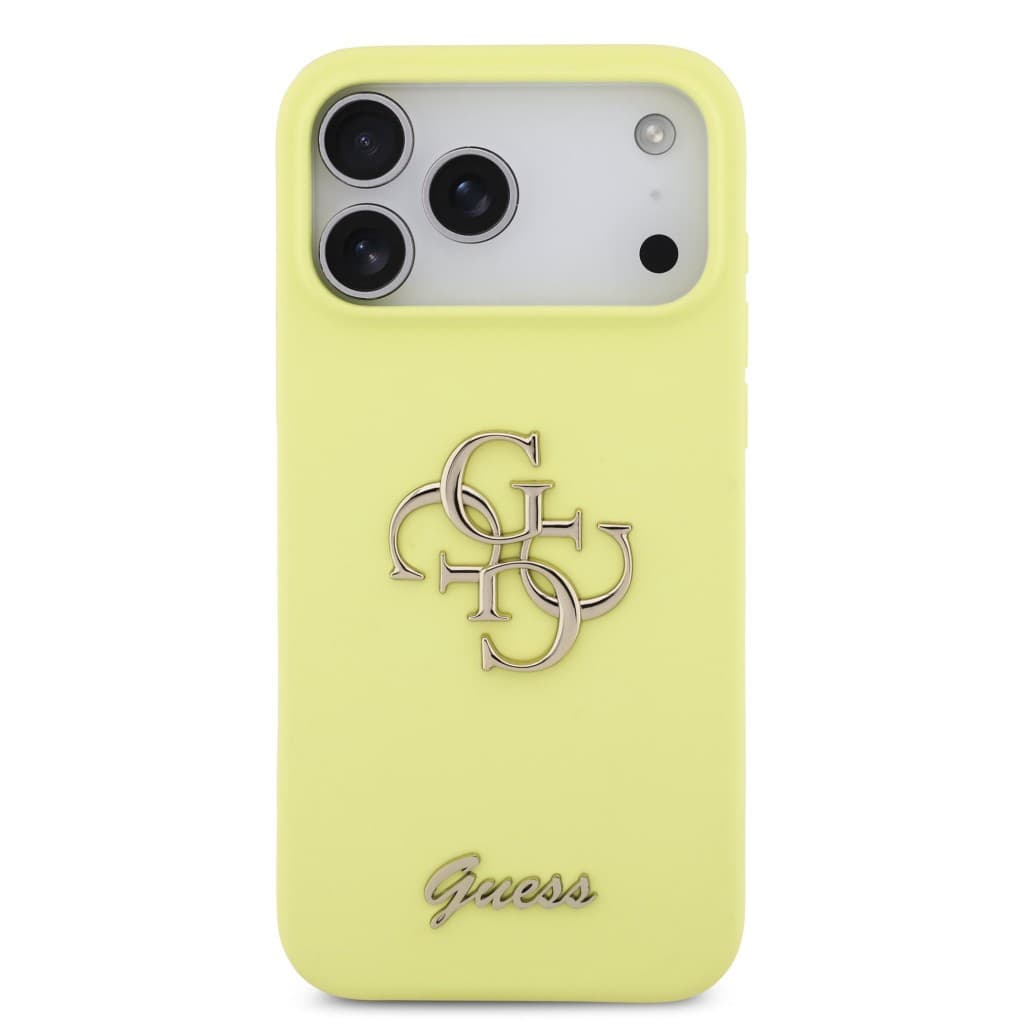 Zadní kryt Guess Liquid Silicone 4G Metal Logo pro iPhone 17 Pro Max Yellow - náhled 3