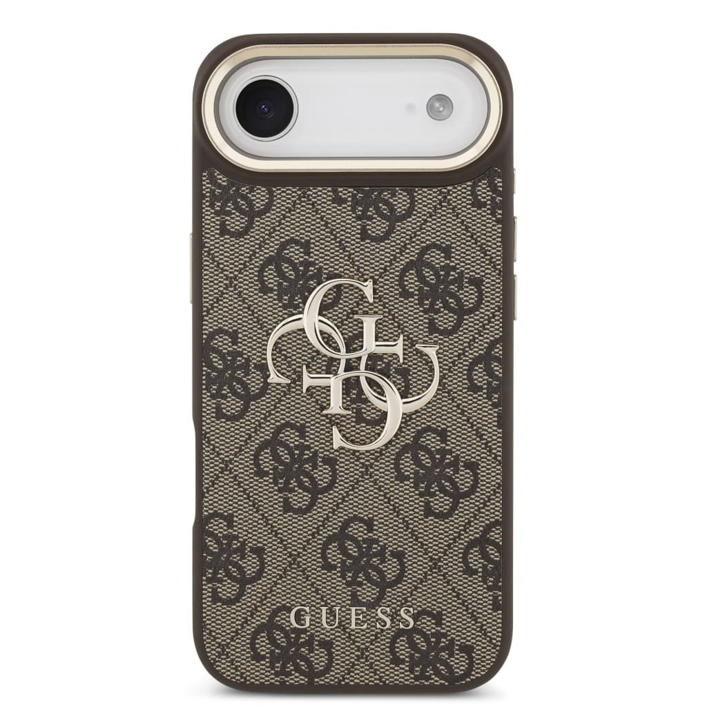 Zadní kryt Guess PU Leather 4G Metal Logo Gold Frame MagSafe pro iPhone 17 Air Brown - náhled 3