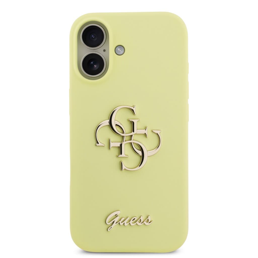Zadní kryt Guess Liquid Silicone 4G Metal Logo pro iPhone 17 Yellow - náhled 3