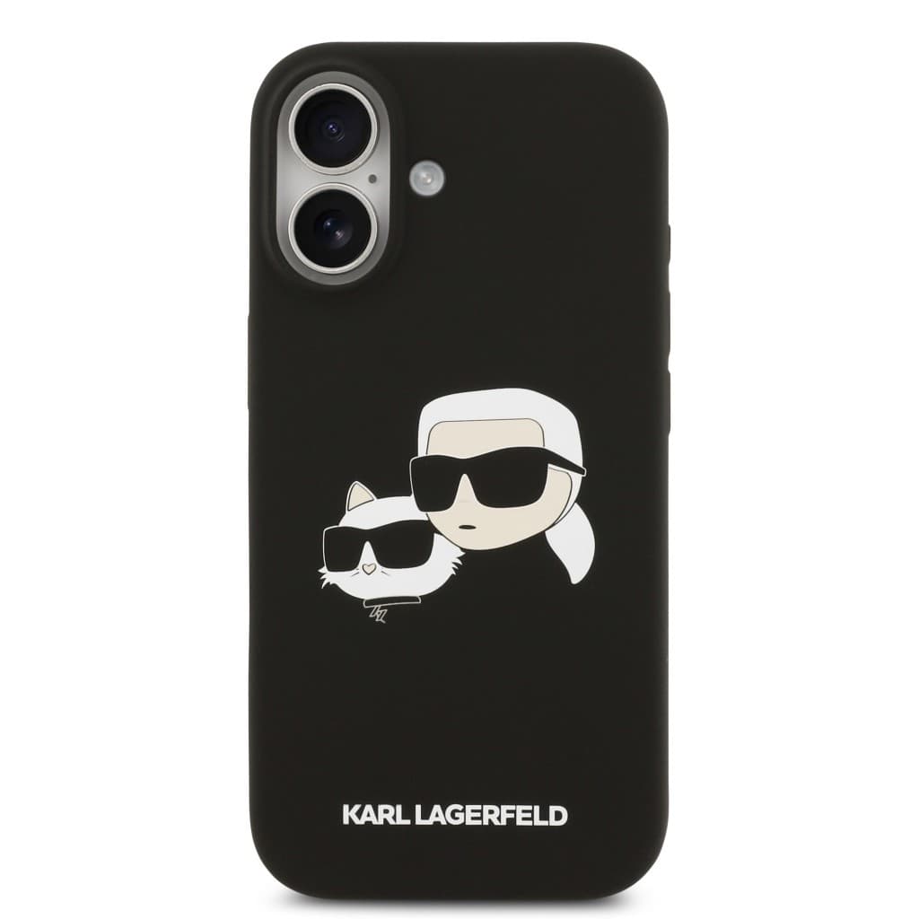 Zadní kryt Karl Lagerfeld Liquid Silicone Double Heads MagSafe pro iPhone 17 Black - náhled 3