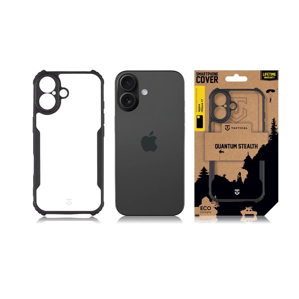Zadní kryt Tactical Quantum Stealth pro Apple iPhone 17 Clear/Black - náhled 3