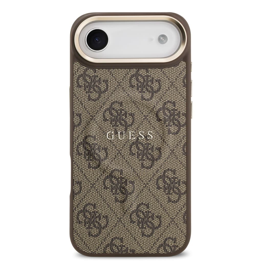 Zadní kryt Guess PU Leather 4G Gold Frame MagSafe pro iPhone 17 Air Brown - náhled 3