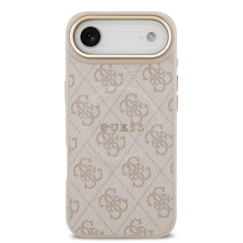 Zadní kryt Guess PU Leather 4G Gold Frame MagSafe pro iPhone 17 Air Pink - náhled 3