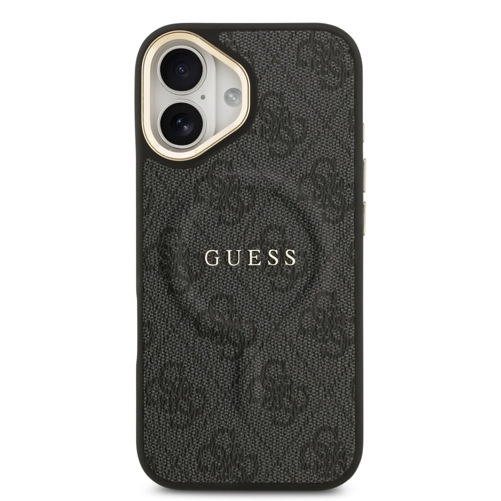 Zadní kryt Guess PU Leather 4G Gold Frame MagSafe pro iPhone 17 Black - náhled 3