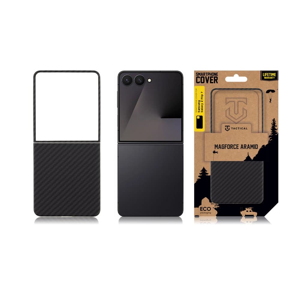 Zadní kryt Tactical Magproce Aramid pro Samsung Galaxy Z Flip 7 Black - náhled 3