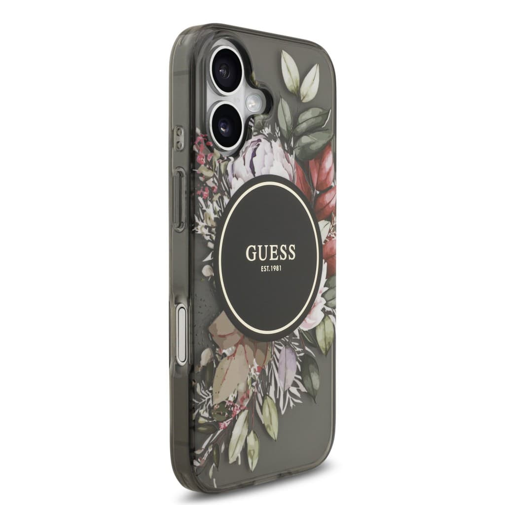 Zadní kryt Guess IML Flowers Strap MagSafe pro iPhone 17 Black - náhled 3