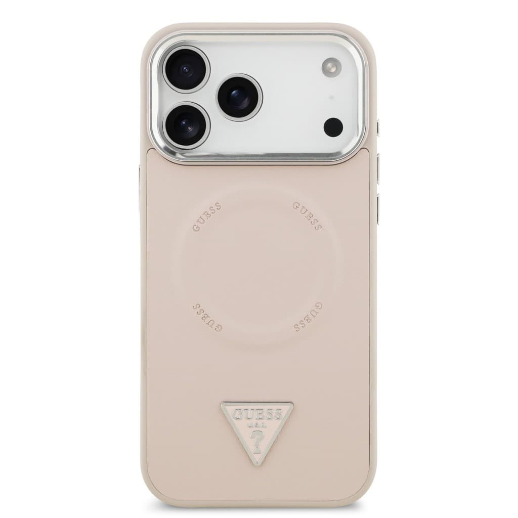 Zadní kryt Guess PU Leather Triangle Logo MagSafe pro iPhone 17 Pro Pink - náhled 3