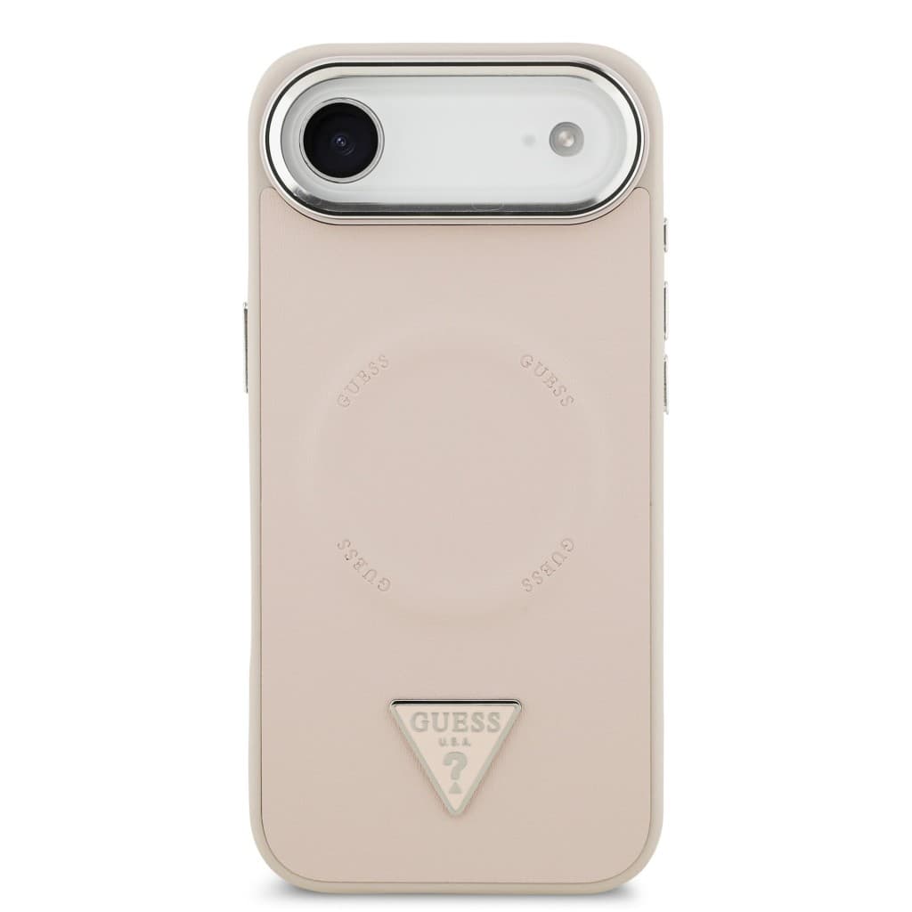 Zadní kryt Guess PU Leather Triangle Logo MagSafe pro iPhone 17 Air Pink - náhled 3