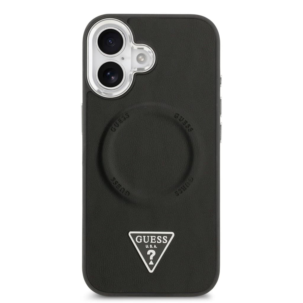 Zadní kryt Guess PU Leather Triangle Logo MagSafe pro iPhone 17 Black - náhled 3