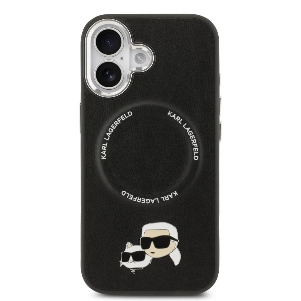Zadní kryt Karl Lagerfeld PU Karl and Choupette Heads Pins MagSafe pro iPhone 17 Black - náhled 3