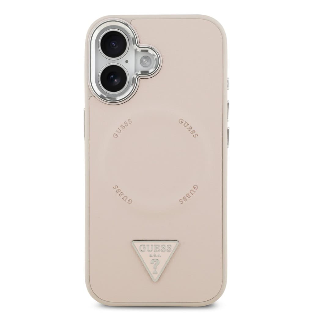 Zadní kryt Guess PU Leather Triangle Logo MagSafe pro iPhone 17 Pink - náhled 3