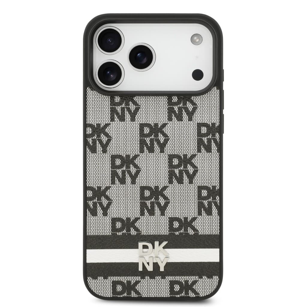 Zadní kryt DKNY PU Leather Checkered Pattern and Stripe pro iPhone 17 Pro Max Black - náhled 3