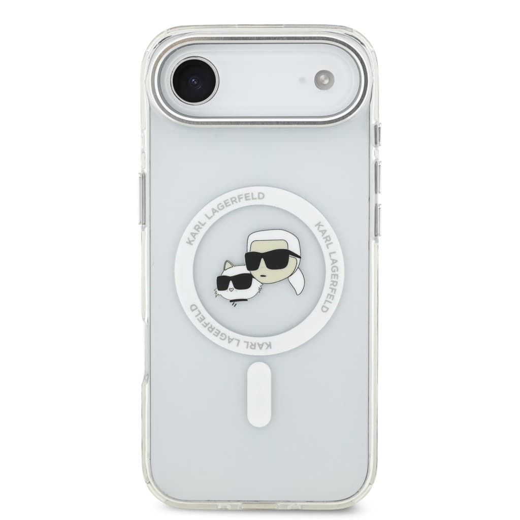 Zadní kryt Karl Lagerfeld IML K&amp;CH Heads Metal Frame MagSafe pro iPhone 17 Air Transparent - náhled 3