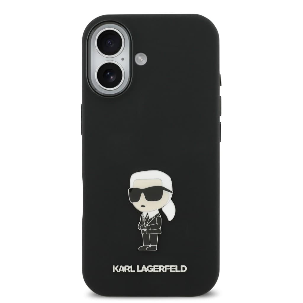 Zadní kryt Karl Lagerfeld Liquid Silicone Metal Ikonik pro iPhone 17 Black - náhled 3