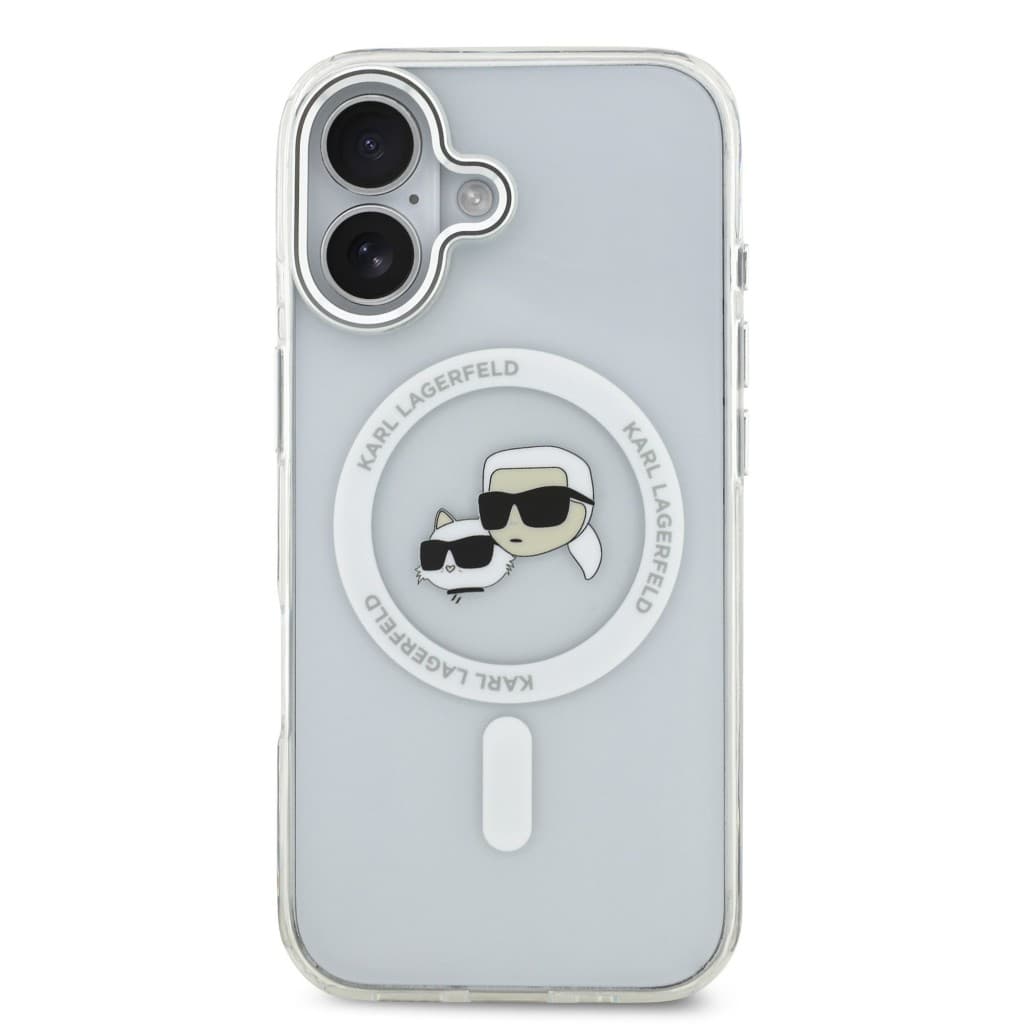 Zadní kryt Karl Lagerfeld IML K&amp;CH Heads Metal Frame MagSafe pro iPhone 17 Transparent - náhled 3