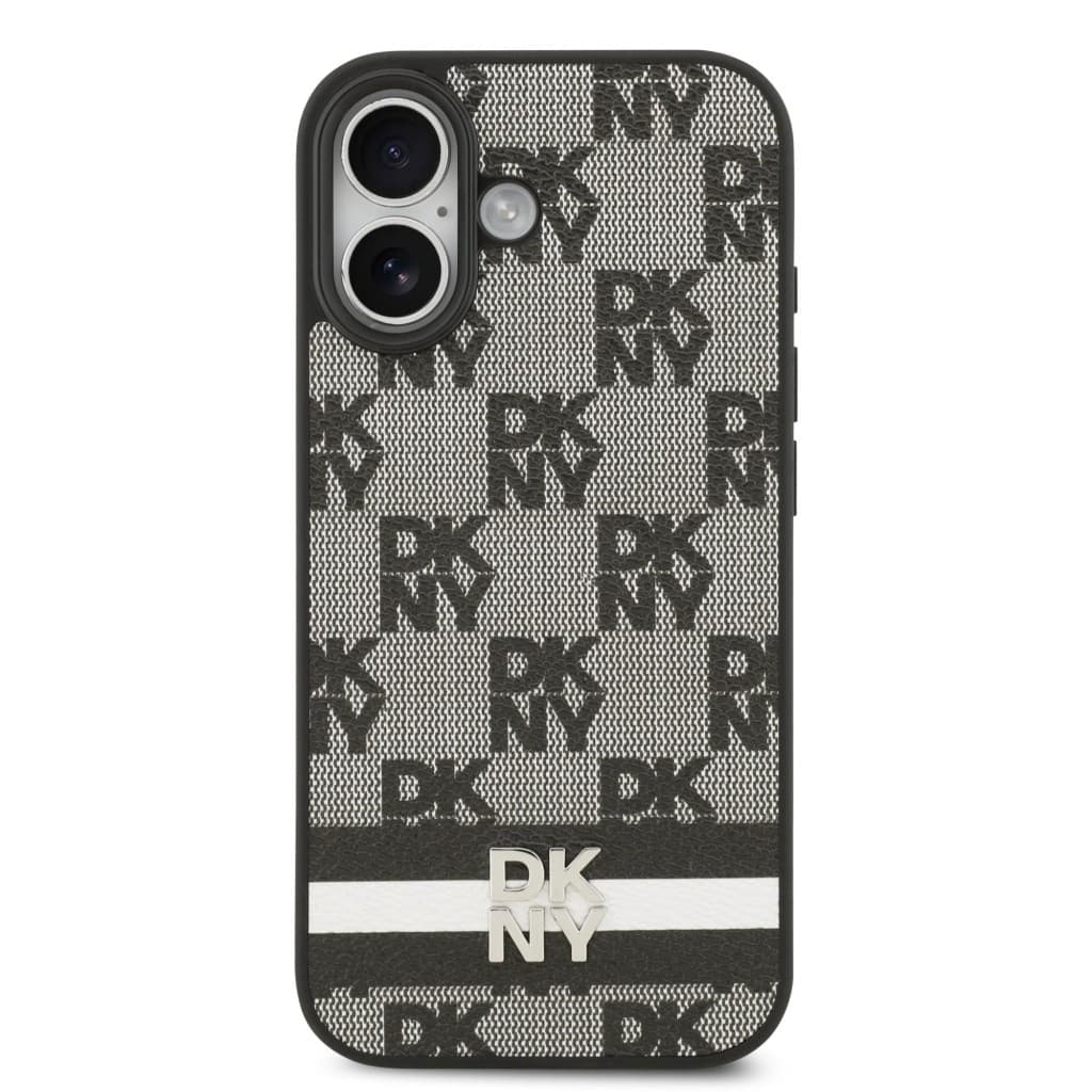 Zadní kryt DKNY PU Leather Checkered Pattern and Stripe pro iPhone 17 Black - náhled 3