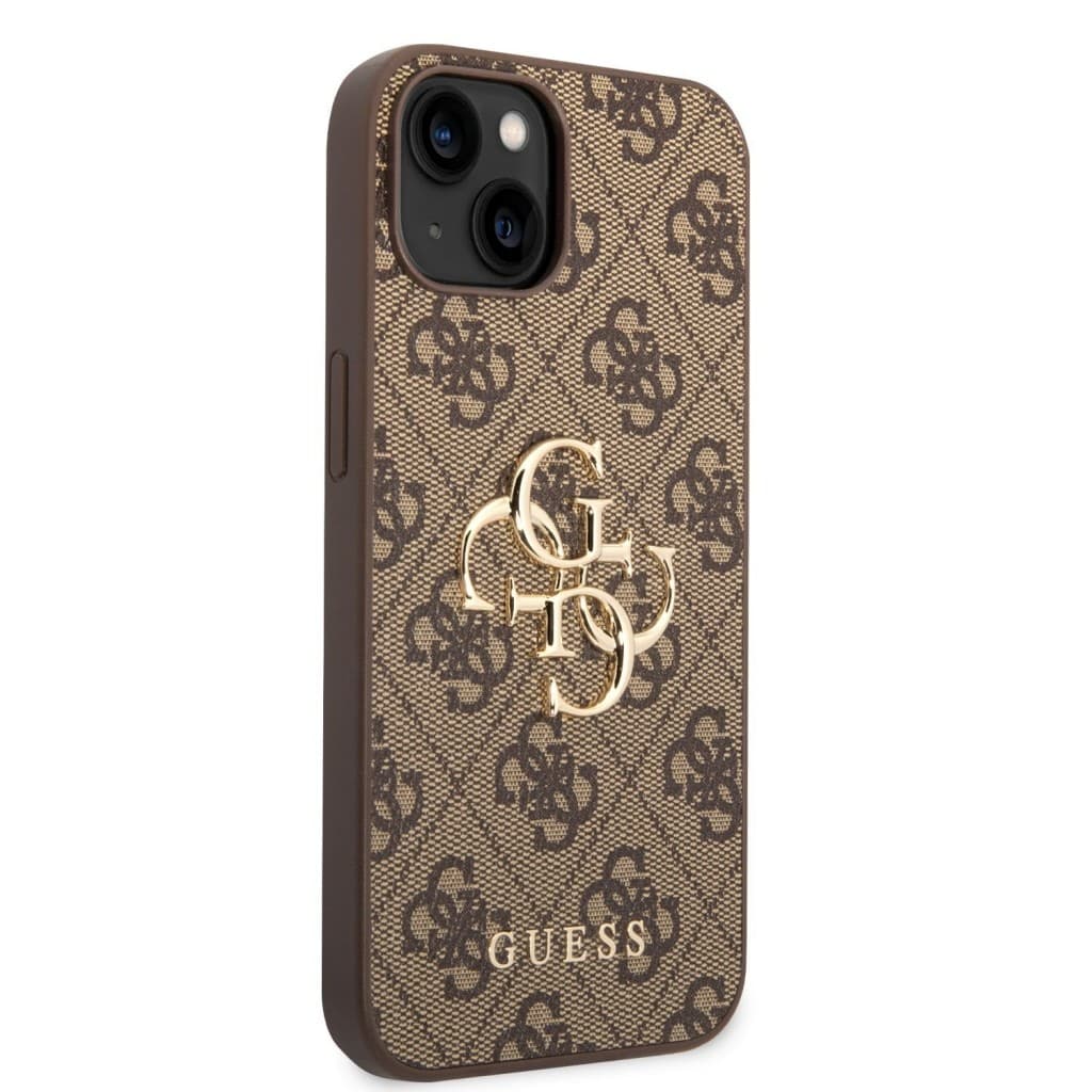 Guess PU 4G Metal Logo Zadní Kryt pro iPhone 14 Brown - náhled 3