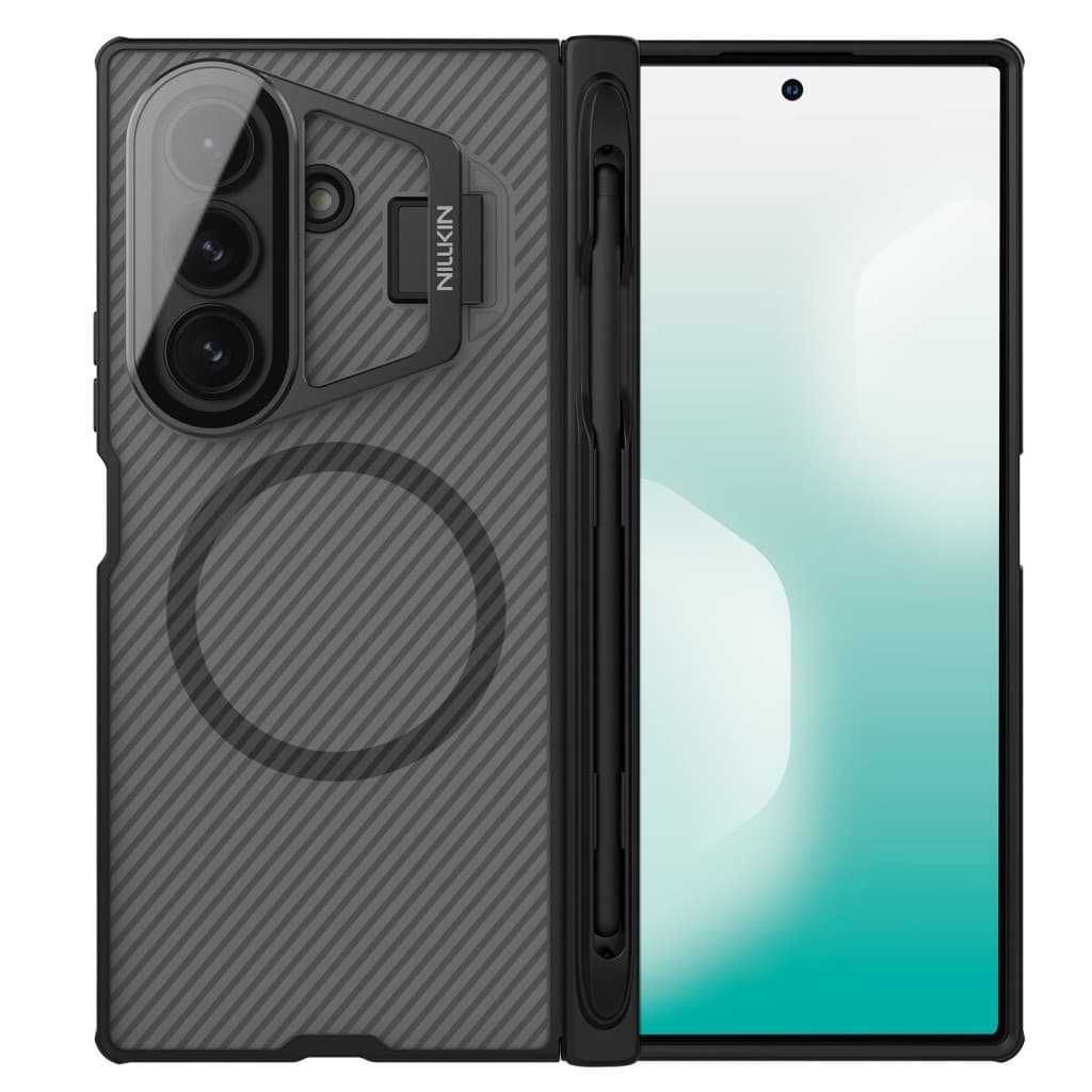 Zadní kryt Nillkin CamShield Prop Magnetic Pen Slot pro Samsung Galaxy Z Fold 7 Transparent Black - náhled 3