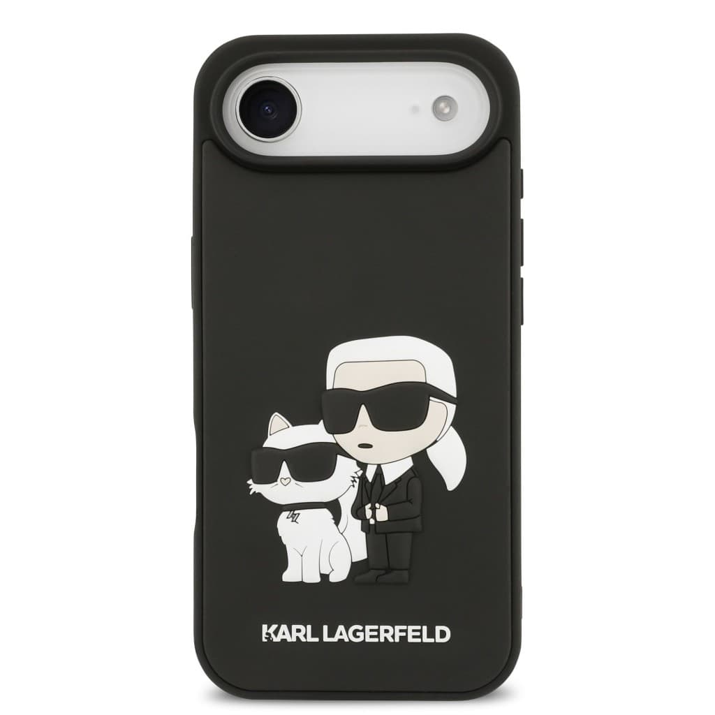 Zadní kryt Karl Lagerfeld 3D Rubber Karl and Choupette pro iPhone 17 Air Black - náhled 3