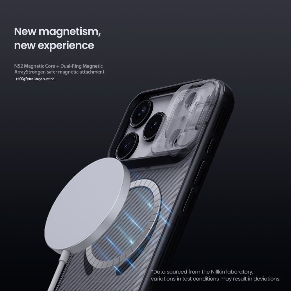 Zadní kryt Nillkin CamShield PRO Magnetic pro Apple iPhone 17 Pro Transparent Black - náhled 3