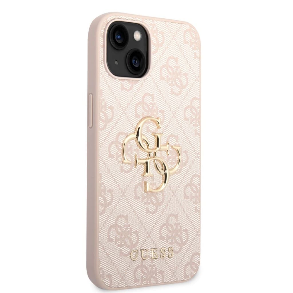 Guess PU 4G Metal Logo Zadní Kryt pro iPhone 14 Pink - náhled 3