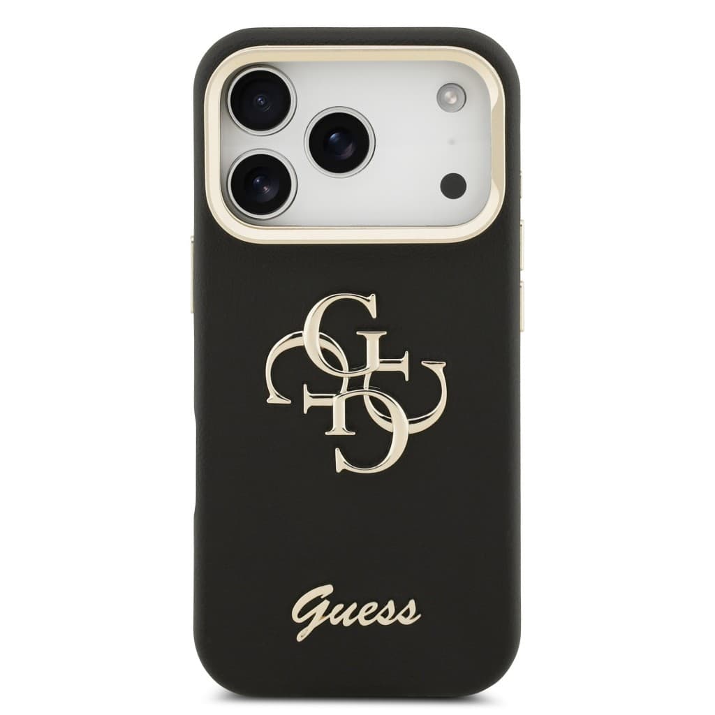 Zadní kryt Guess PU Grained 4G Logo Stand Camera Frame pro iPhone 17 Pro Black - náhled 3