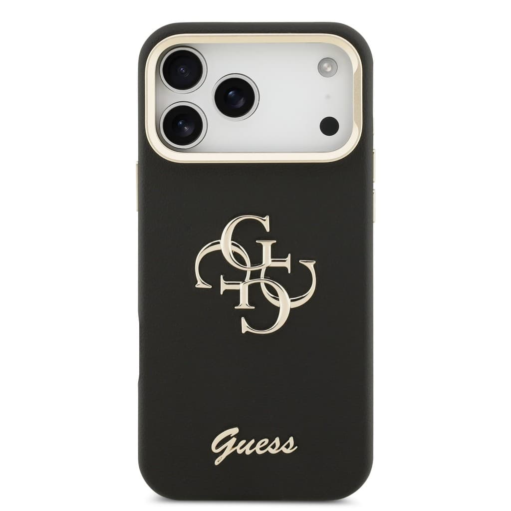 Zadní kryt Guess PU Grained 4G Logo Stand Camera Frame pro iPhone 17 Pro Max Black - náhled 3