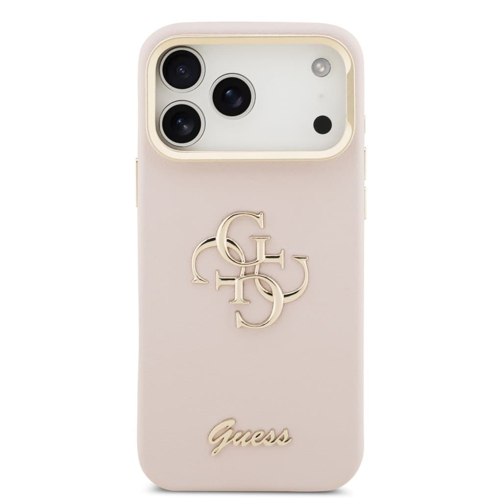 Zadní kryt Guess PU Grained 4G Logo Stand Camera Frame pro iPhone 17 Pro Max Pink - náhled 3
