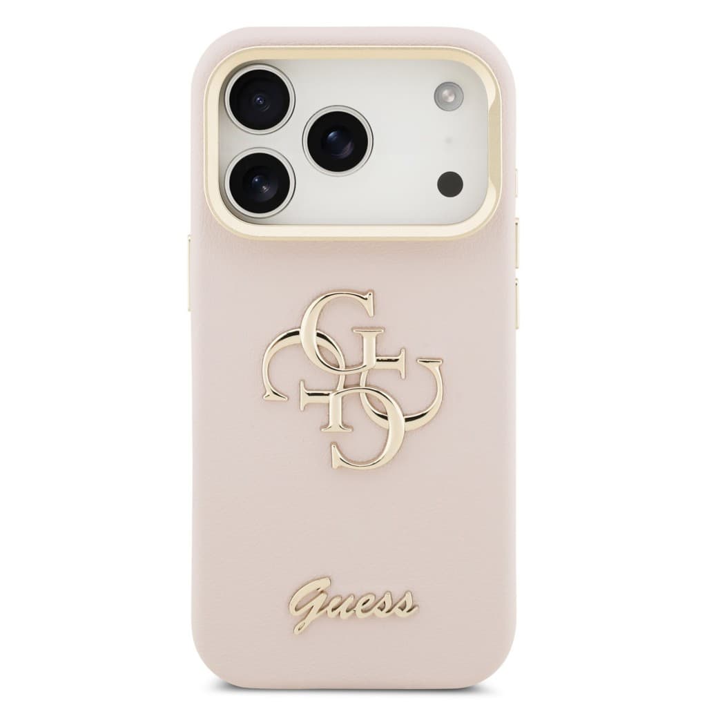 Zadní kryt Guess PU Grained 4G Logo Stand Camera Frame pro iPhone 17 Pro Pink - náhled 3