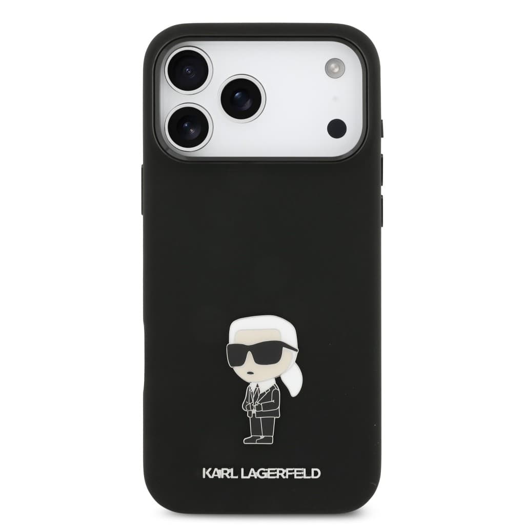 Zadní kryt Karl Lagerfeld Liquid Silicone Metal Ikonik pro iPhone 17 Pro Max Black - náhled 3