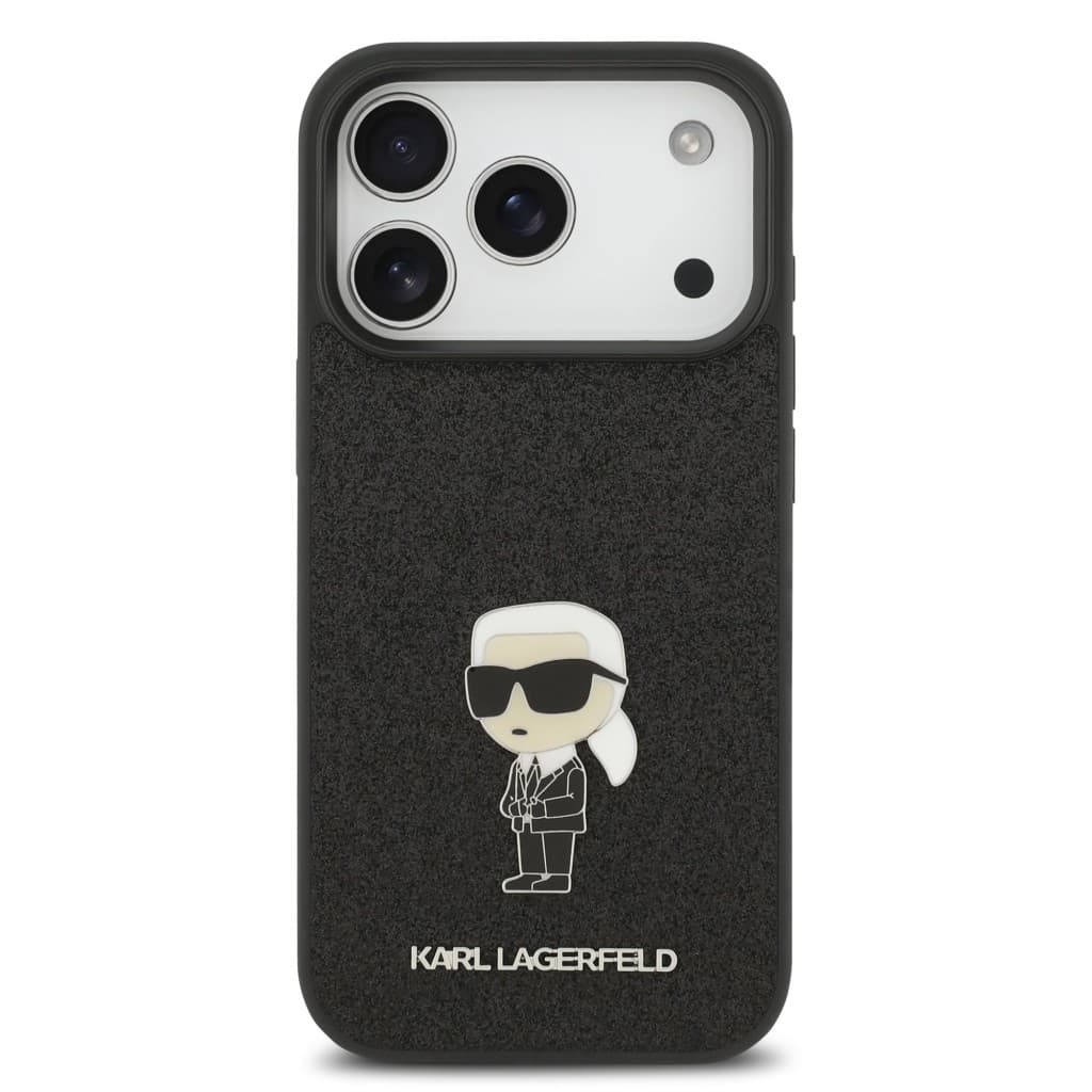 Zadní kryt Karl Lagerfeld Fixed Glitter Metal Ikonik pro iPhone 17 Pro Black - náhled 3