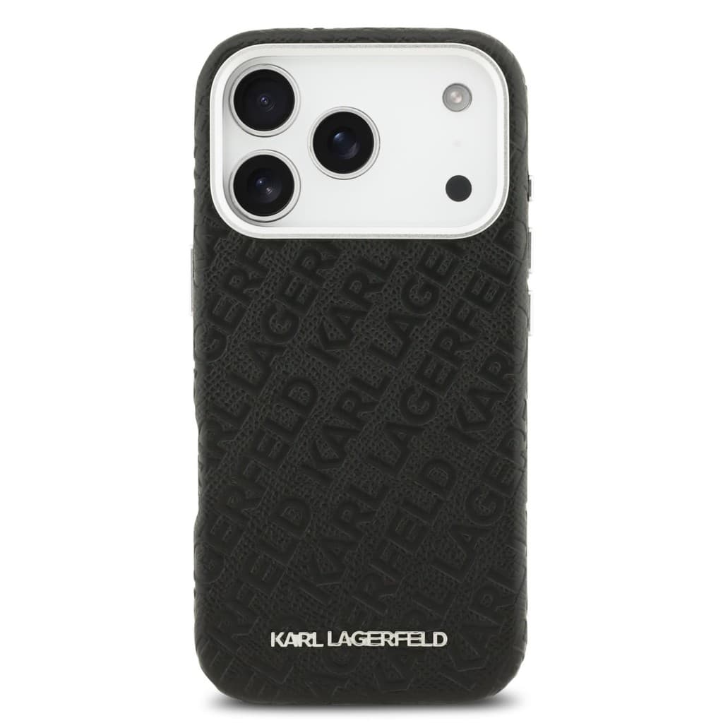 Zadní kryt Karl Lagerfeld Grained PU Repeated Logo MagSafe pro iPhone 17 Pro Black - náhled 3