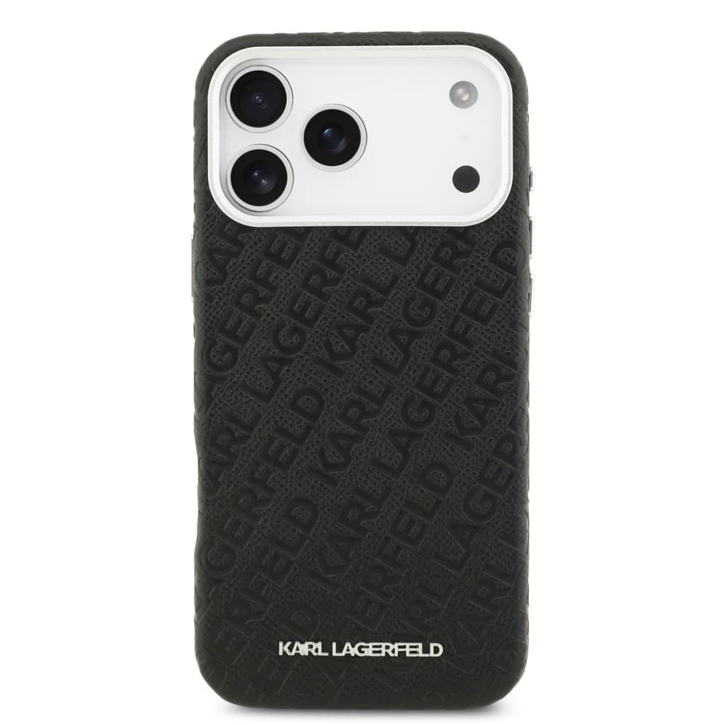 Zadní kryt Karl Lagerfeld Grained PU Repeated Logo MagSafe pro iPhone 17 Pro Max Black - náhled 3