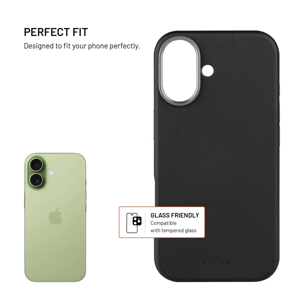 Kryt FIXED MagLeather pro Apple iPhone 17, z veganské kůže s podporou MagSafe, černý - náhled 3