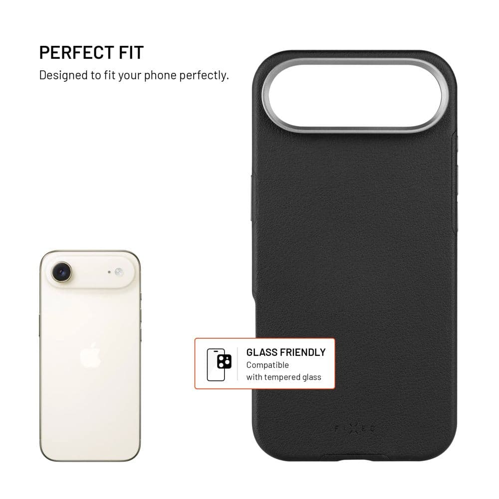 Kryt FIXED MagLeather pro Apple iPhone Air, z veganské kůže s podporou MagSafe, černý - náhled 3