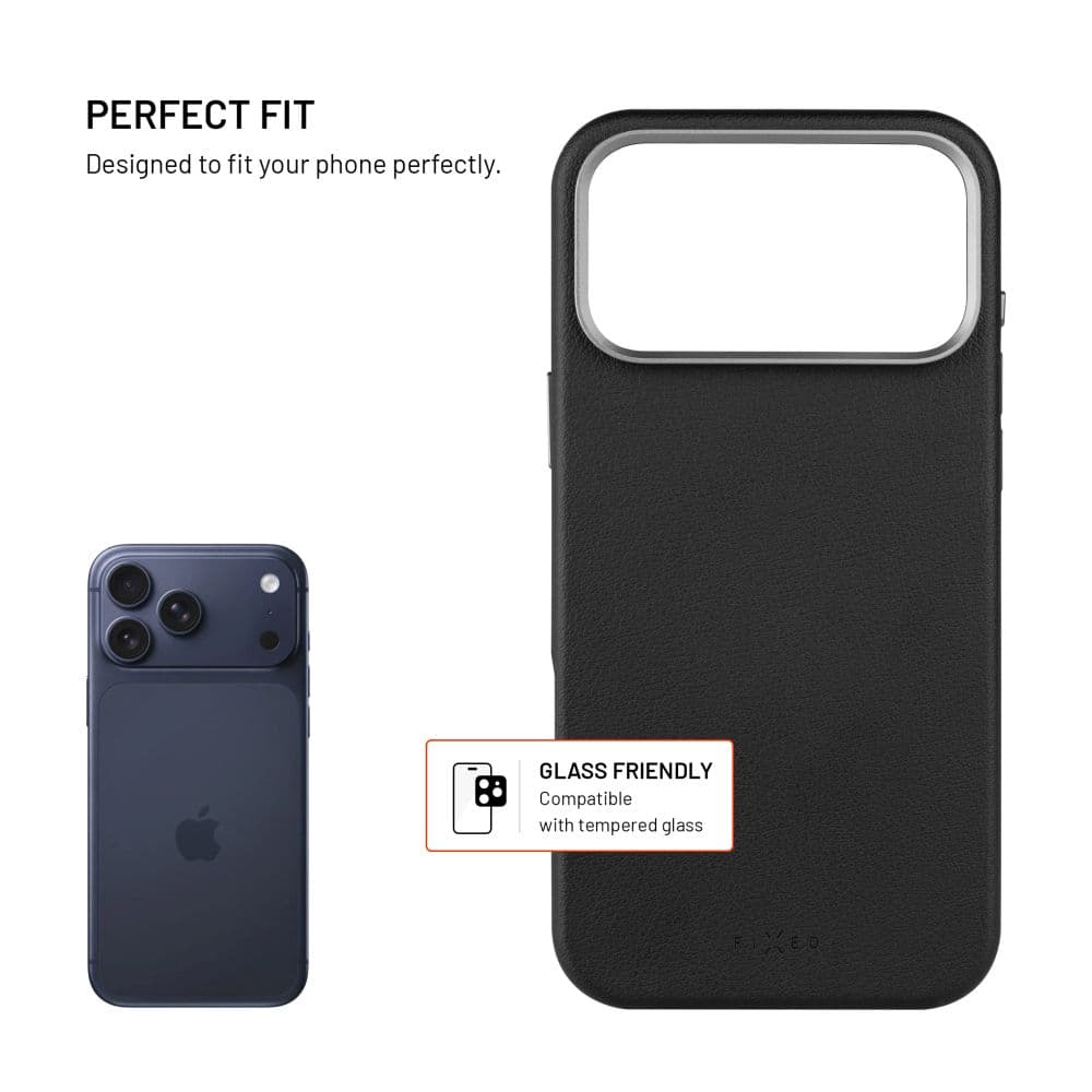 Kryt FIXED MagLeather pro Apple iPhone 17 Pro Max, z veganské kůže s podporou MagSafe, černý - náhled 3