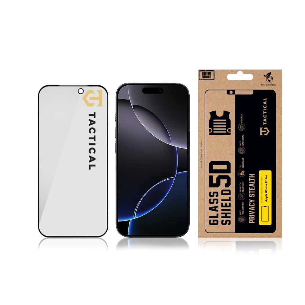 Tvrzené sklo Tactical Glass Shield Privacy Stealth 5D pro Apple iPhone 17 Pro Black - náhled 3