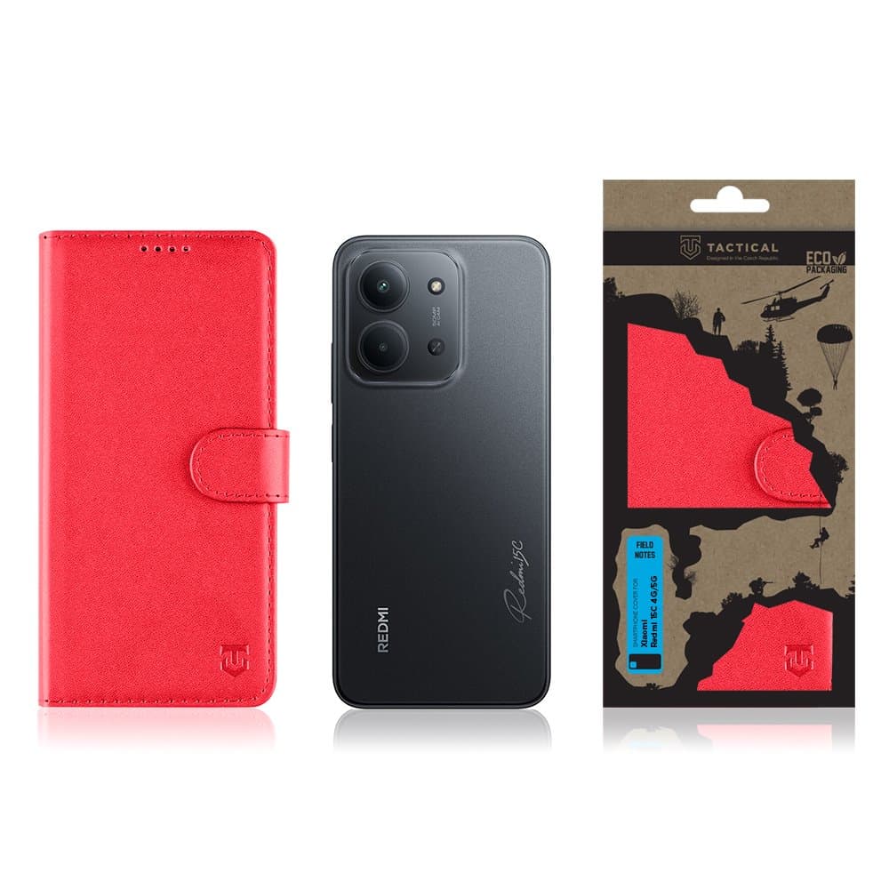 Knížkové pouzdro Tactical Field Notes pro Xiaomi Redmi 15C Red - náhled 3
