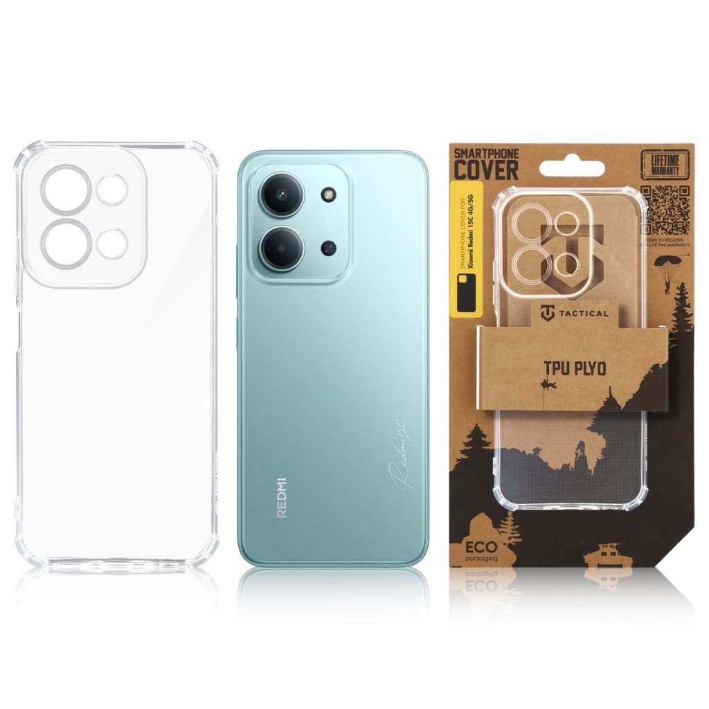 Zadní kryt Tactical TPU Plyo pro Xiaomi Redmi 15C Transparent - náhled 3