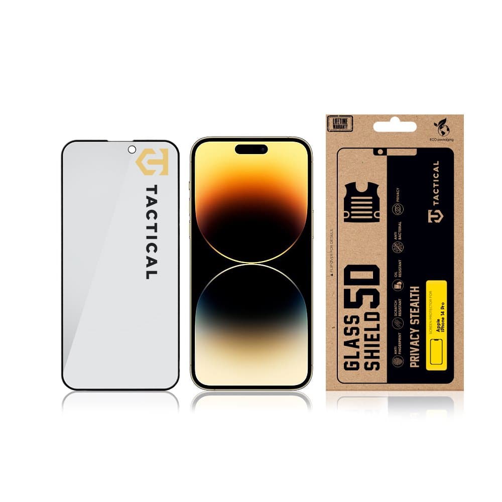 Tvrzené sklo Tactical Glass Shield Privacy Stealth 5D pro Apple iPhone 14 Pro Black - náhled 3