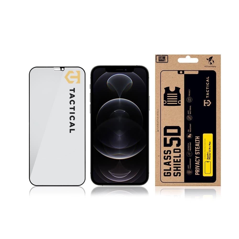 Tvrzené sklo Tactical Glass Shield Privacy Stealth 5D pro Apple iPhone 12 Pro Max Black - náhled 3