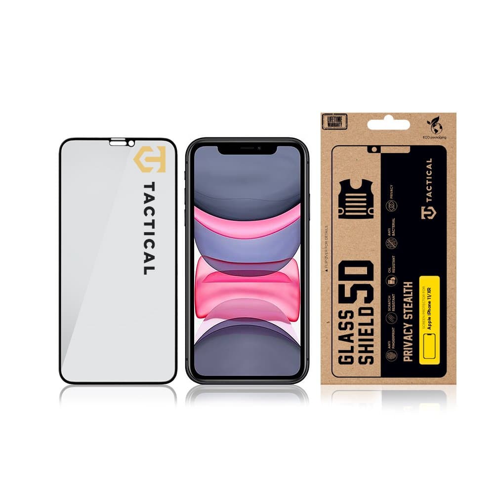 Tvrzené sklo Tactical Glass Shield Privacy Stealth 5D pro Apple iPhone 11-XR Black - náhled 3