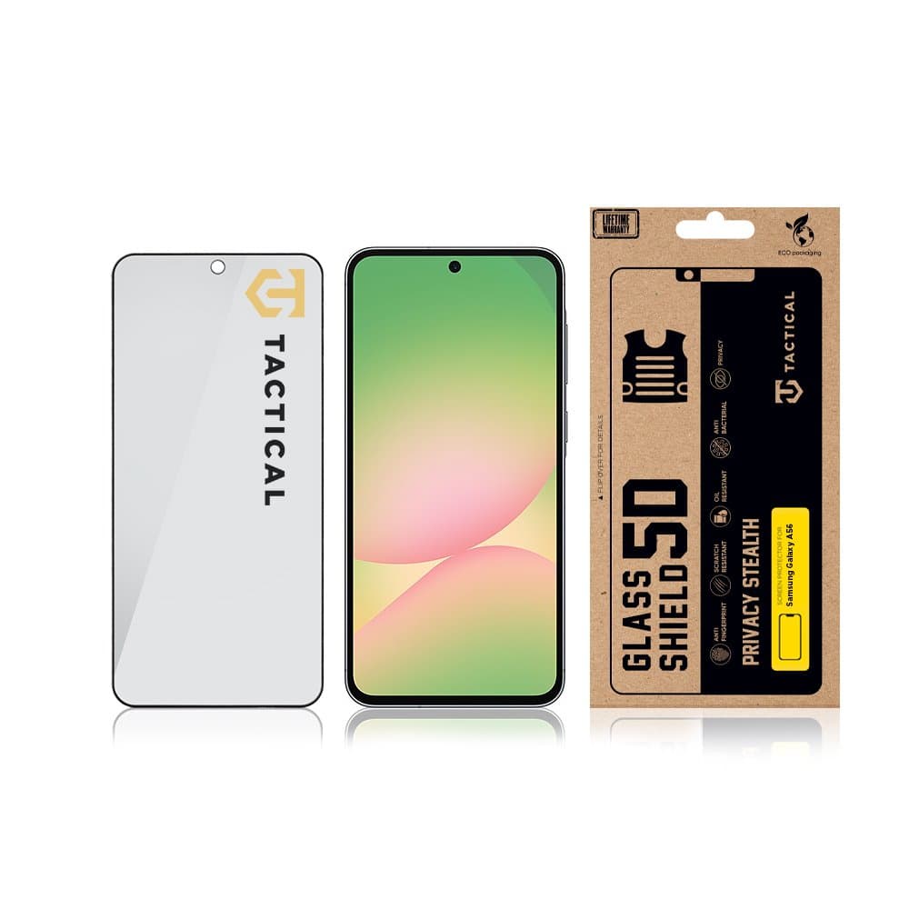 Tvrzené sklo Tactical Glass Shield Privacy Stealth 5D pro Samsung Galaxy A56 Black - náhled 3