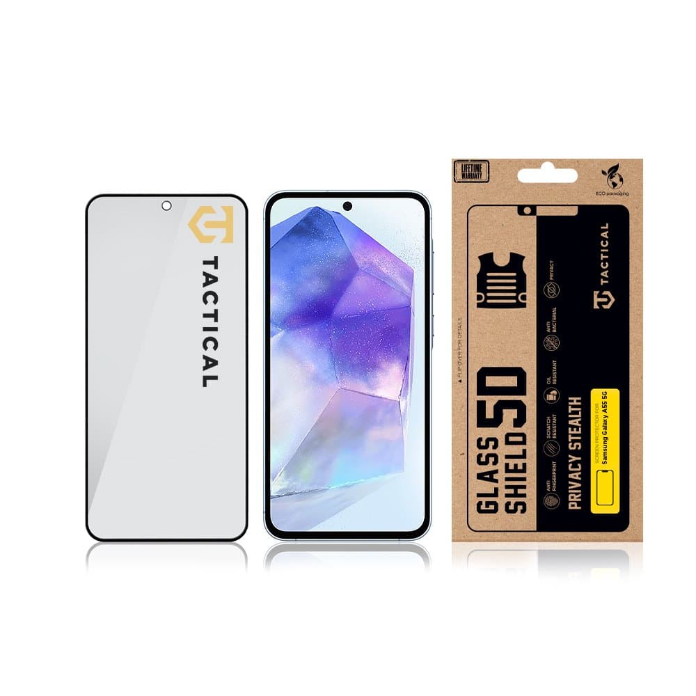 Tvrzené sklo Tactical Glass Shield Privacy Stealth 5D pro Samsung Galaxy A55 5G Black - náhled 3