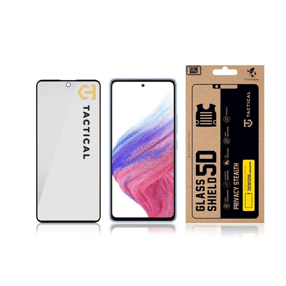 Tvrzené sklo Tactical Glass Shield Privacy Stealth 5D pro Samsung Galaxy A52-A52s 5G-A53 5G Black - náhled 3